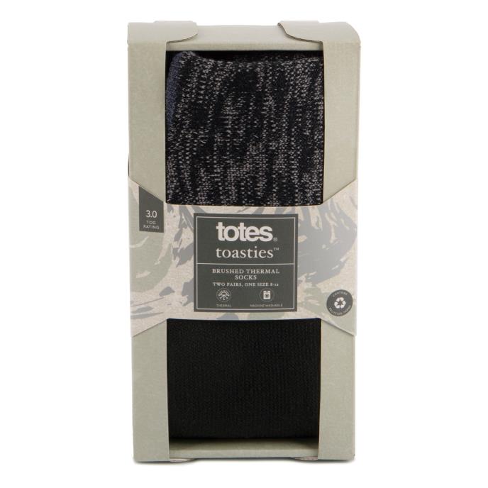 totes toasties® Mens 3.0 TOG  Brushed Inside Thermal Lined Socks (Twin Pack) Black Twist Extra Image 6